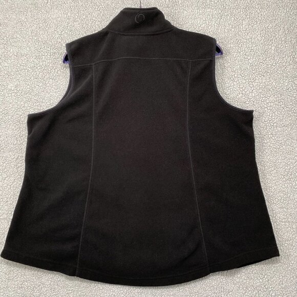 Active Zone Vest Women's Size 2X Full Zip Up Side Pockets Fleece Black Sleeveles - Picture 3 of 9